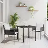 Image de vidaXL Ensemble de salle à manger de jardin 3 pièces avec coussins Marron Poly Rattan 3379093