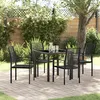 Image de Ensemble de salle à manger de jardin 5 pièces Noir PVC rotin