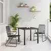 Image de Set de 3 Pièces Salle à Manger de Jardin Noir Rattan PVC