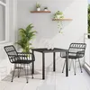 Image de vidaXL Ensemble de Dîner de Jardin 3 Pièces Noir Poly Rattan 3379184