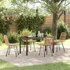 Image de Ensemble de Salle à Manger de Jardin 5 Pièces Marron Poly Rattan