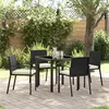 Image de Ensemble de jardin 5 pièces Noir Poly Rattan