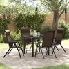 Image de Ensemble de jardin de 5 pièces Marron Poly Rattan