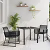Image de Ensemble de Salle à Manger de Jardin 3 Pièces Noir Poly Rattan