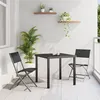 Image de Ensemble de salle à manger de jardin 3 pièces Noir Textilène et Acier