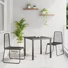 Image de vidaXL Ensemble de Salle à Manger de Jardin 3 Pièces Noir 3379387