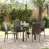 Image de vidaXL Ensemble de salle à manger jardin 5 pièces Marron Poly Rattan 3379395