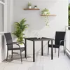 Image de vidaXL Ensemble de Salle à Manger de Jardin de 3 Pièces Noir Poly Rattan 3379401