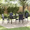 Image de vidaXL Ensemble de salle à manger de jardin de 5 pièces en rattan poly noir 3379403