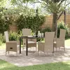Image de vidaXL Ensemble de salle à manger de jardin 5 pièces avec coussins beige en rattan poly 3379466