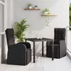 Image de Ensemble de salle à manger de jardin de 3 pièces avec coussins en rattan poly noir