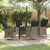 Image de vidaXL Ensemble de jardin 5 pièces avec coussins en poly rattan gris 3379550