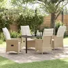 Image de vidaXL Ensemble de salle à manger de jardin 5 pièces avec coussins beige rattan poly 3379557