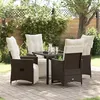 Image de Ensemble de salle à manger de jardin de 5 pièces avec coussins en poly rattan marron