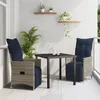 Image de Ensemble de Salle à Manger de Jardin 3 Pièces avec Coussins Gris Poly Rattan 3379597