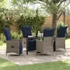 Image de Ensemble de salle à manger jardin vidaXL 5 pièces avec coussins poly-rotin gris 3379599