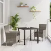 Image de Ensemble de Salle à Manger de Jardin 3 Pièces avec Coussins Rattan Synthétique Gris