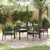 Image de vidaXL Ensemble de salle à manger de jardin 5 pièces avec coussins marron en poly rattan 3379872