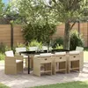 Image de Ensemble de salle à manger de jardin de 9 pièces avec coussins beige en rotin poly