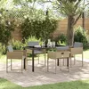 Image de vidaXL Ensemble de Dîner de Jardin 5 Pièces avec Coussins Beige Rattan Poly 3380029
