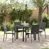 Image de vidaXL Ensemble de Salle à Manger de Jardin 5 Pièces avec Coussins Noir Poly Rotin 3380079