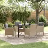 Image de vidaXL Ensemble de Salle à Manger de Jardin de 5 Pièces avec Coussins Beige Rattan PE 3380178