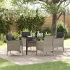Image de vidaXL Ensemble de salle à manger de jardin 5 pièces avec coussins Gris clair Poly Rattan 3380185