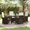 Image de vidaXL Ensemble de Salle à Manger de Jardin 5 Pièces avec Coussin Marron Rattan PE 3380269