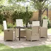Image de vidaXL Ensemble de 5 chaises de jardin avec coussins, Rattan poly beige 3380283