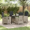 Image de vidaXL Ensemble de salle à manger de jardin 5 pièces avec coussins en rattan poly gris clair 3380297