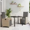 Image de vidaXL Ensemble de jardin 3 pièces avec coussins beiges, table carrée en poly rotin moderne et chaises pour l'extérieur, 3380337