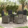 Image de vidaXL Ensemble de jardin de 5 pièces avec coussins Gris Poly Rattan 3380387