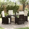 Image de Ensemble de repas de jardin 5 pièces marron rattan synthétique