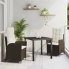Image de Ensemble de 2 Marron Poly rattan marron, Acier revêtu de poudre