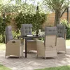 Image de Ensemble de jardin de 5 pièces avec coussins Beige Poly Rattan