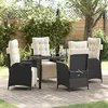 Image de Ensemble de 5 Chaises de Jardin en Rattan Noir