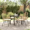 Image de vidaXL Ensemble de salle à manger de jardin 5 pièces avec coussins marron en poly rattan 3380863