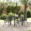 Image de Ensemble de salle à manger de jardin 5 pièces Noir en poly rattan