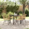 Image de Set de salle à manger de jardin 5 pièces en poly rattan marron
