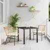 Image de vidaXL Ensemble de salle à manger de jardin 3 pièces avec coussins marron en rattan synthétique 3380911