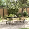 Image de Set de Jardin 7 Pièces avec Coussins en Rattan Poly Marron