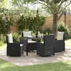 Image de vidaXL Ensemble de salle à manger de jardin 5 pièces noir poly rattan 3380941