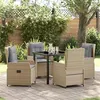 Image de Ensemble de salle à manger de jardin vidaXL 5 pièces Beige Rotin Poly 3380961