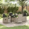 Image de Ensemble de salle à manger de jardin 5 pièces gris clair poly rotin vidaXL 3380976