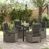 Image de vidaXL Ensemble de Salle à Manger de Jardin 5 Pièces Gris Rattan Poly 3380996