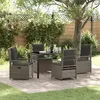 Image de vidaXL Ensemble de 5 meubles de jardin en gris poly rattan 3380997