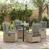 Image de vidaXL Ensemble de dîner de jardin 5 pièces beige en rattan poly 3381003