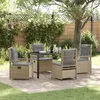 Image de vidaXL Ensemble de salle à manger de jardin 5 pièces Beige Rattan Poly 3381004