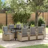 Image de Ensemble de salle à manger de jardin 9 pièces Rattan poly beige