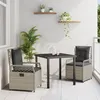 Image de vidaXL Set de Dîner de Jardin 3 Pièces Gris Clair Poly Rotin 3381016